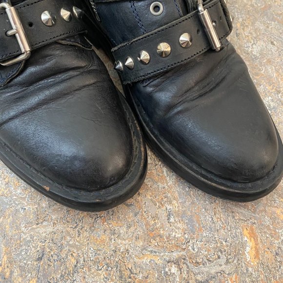 Zadig & Voltaire Laureen Spike Ankle Boots Shoes Black Leather - Picture 5 of 10